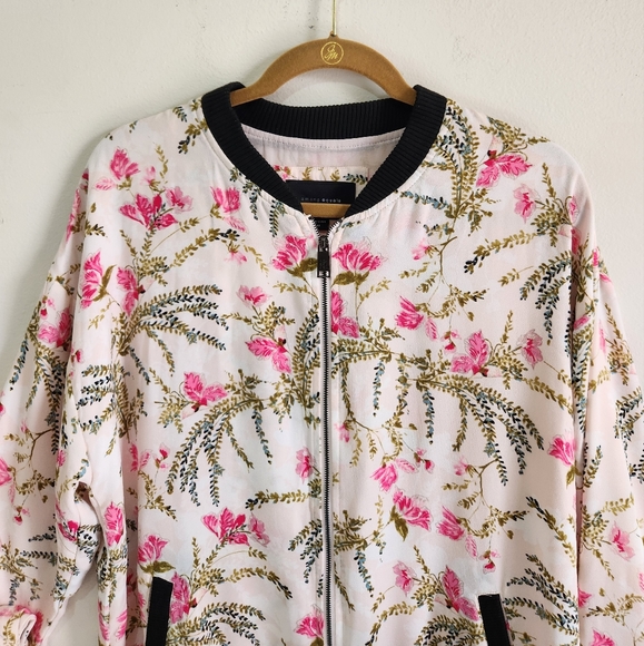 Cotton On Among Equals Women Bomber Jacket Floral size 14 (XL) ligh color - Picture 7 of 11